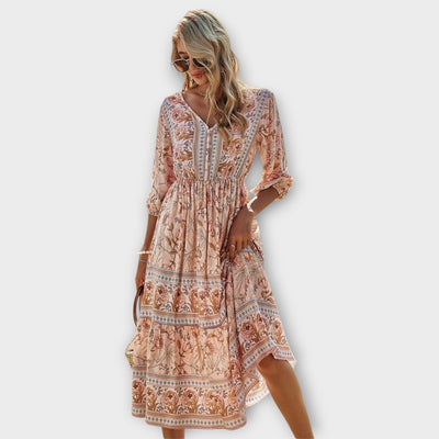 Xandra - Elegante Jurk met Bloemenprint
