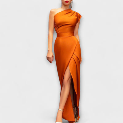 Elegante asymmetrische avondjurk